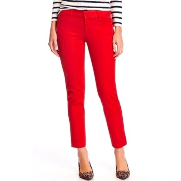 Old Navy NEW Harper 9" Mid Rise Slim Fit Ankle Pants Pockets Red Women's Size 4 - Picture 3 of 11